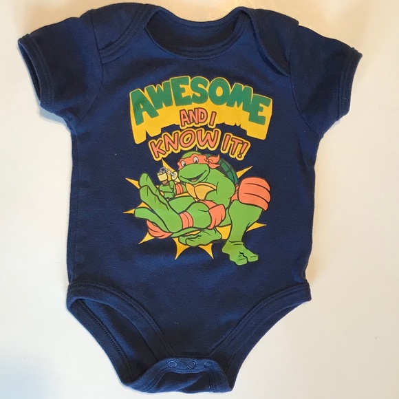 Baby Teenage Mutant Ninja Turtles Cowabunga body suit size Newborn NWT TMNT